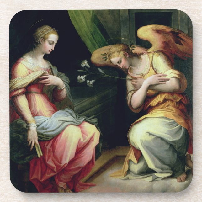 The Annunciation (oil on panel) 3 Coaster (Front)