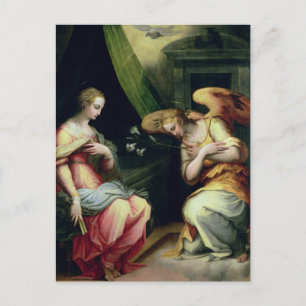 The Annunciation (oil on panel) 3 Postcard