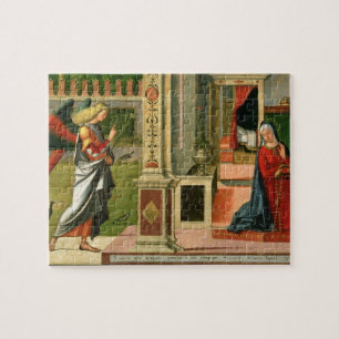 The Annunciation (oil on panel) (detail of 120955) Jigsaw Puzzle