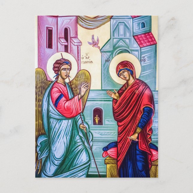 The Annunciation Orthodox Christian Icon Postcard (Front)