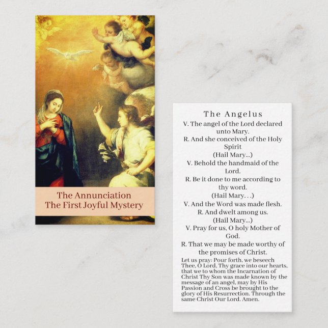The Annunciation Prayer Card (Front/Back)