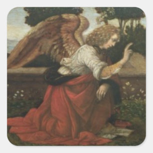 The Annunciation, predella panel from an altarpiec Square Sticker