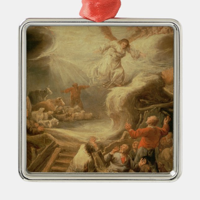 The Annunciation to the Shepherds Metal Tree Decoration (Front)