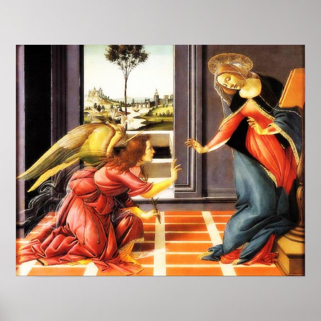 The Annunciation Virgin Mary Angel Gabriel Poster (Front)