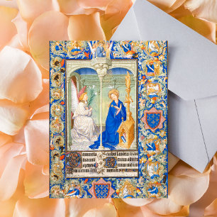 The Annunciation Virgin Mary Mediaeval Illuminatio Postcard