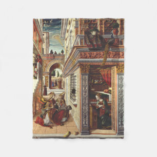 The Annunciation, with Saint Emidius Fleece Blanket