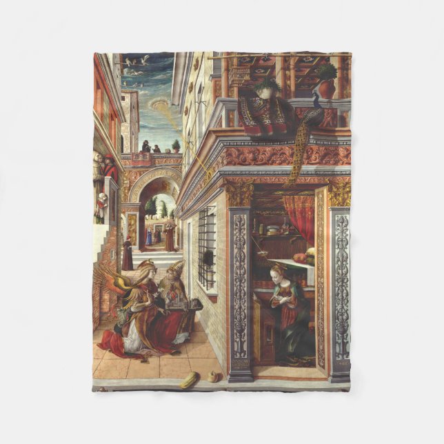 The Annunciation, with Saint Emidius Fleece Blanket (Front)