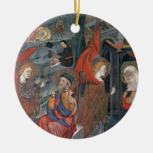 The Annunciation with Shepherds Making Cheese in t Ceramic Tree Decoration
