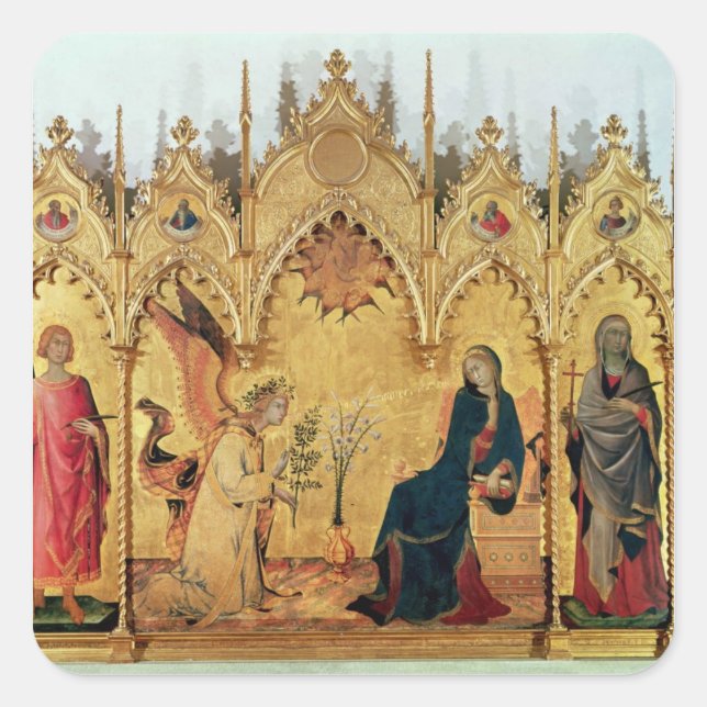 The Annunciation with St. Margaret and St. Square Sticker (Front)