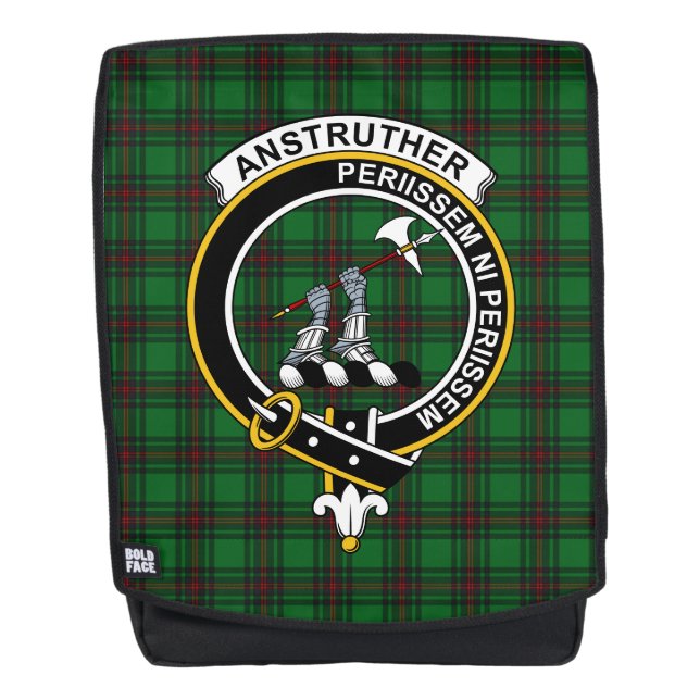 The Anstruther Hunting Clan Crest Tartan Plaid Backpack (Front)