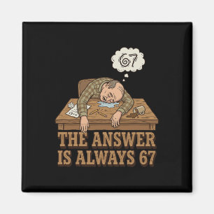 The Answer Is Always 67 Math Teacher Meme 90s Retr Magnet