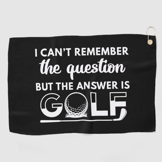The Answer Is Golf Golf Towel (Horizontal)