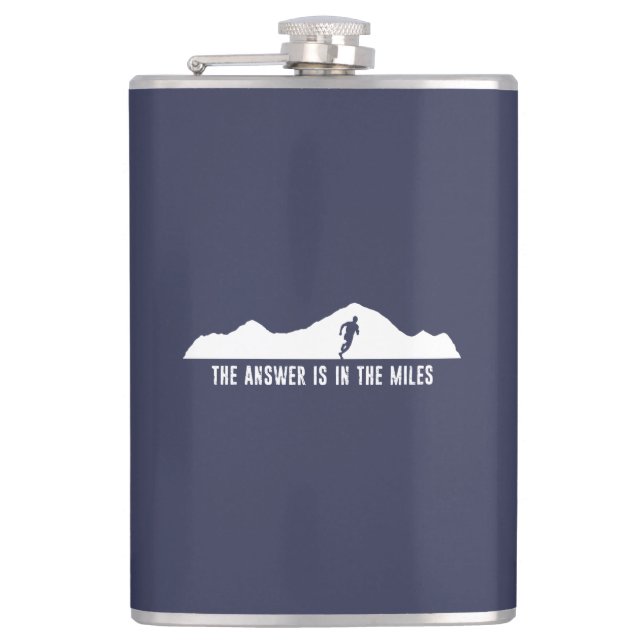 The Answer Is In The Miles Hip Flask (Front)