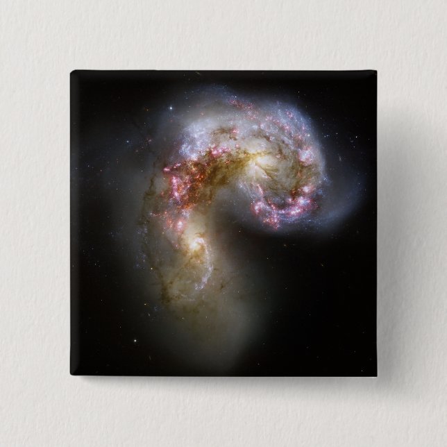 The Antennae galaxies 15 Cm Square Badge (Front)