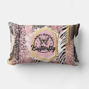 The Anti-Social Butterfly Throw Pillow