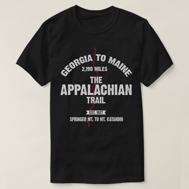 The Appalachian Trail Georgia To Maine Hiking Prem T-Shirt (Design Front)