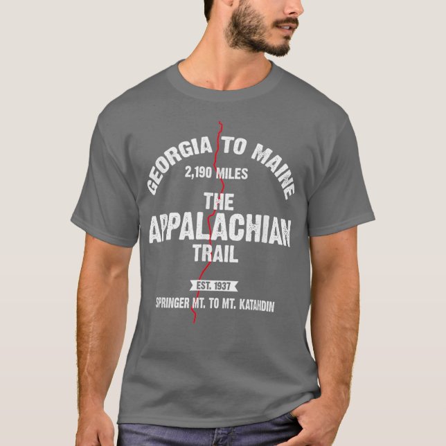 The Appalachian Trail Georgia To Maine Hiking T-Shirt (Front)