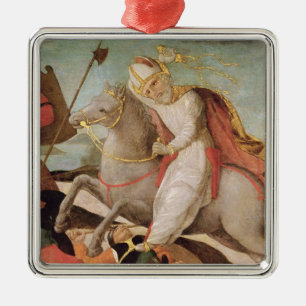 The Apparition of St. Ambrose Metal Tree Decoration