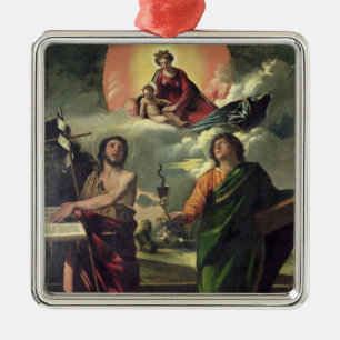 The Apparition of the Virgin to the Saints John th Metal Tree Decoration