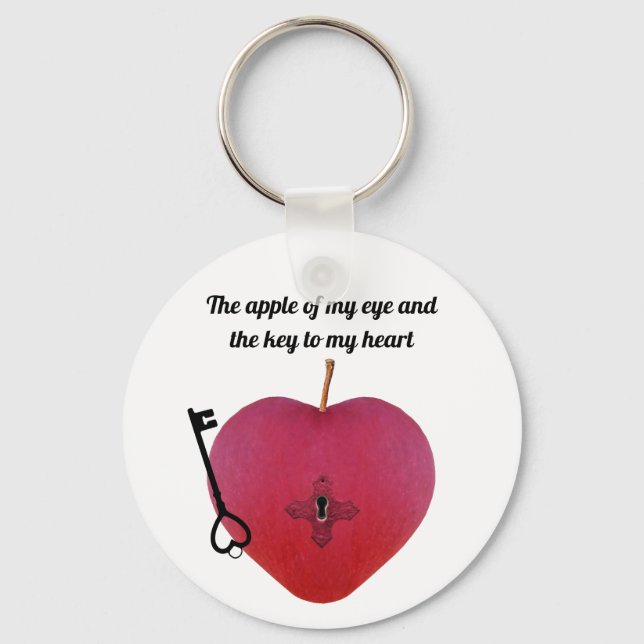 The apple of my eye and the key to my heart key ring (Front)