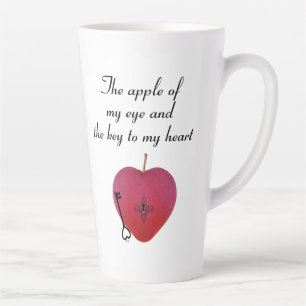 The apple of my eye and the key to my heart latte mug