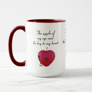 The apple of my eye and the key to my heart mug