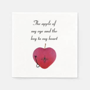 The apple of my eye and the key to my heart napkin