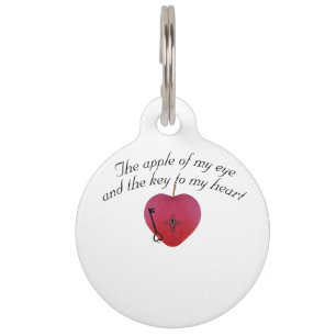 The apple of my eye and the key to my heart pet tag