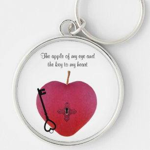 The apple of my eye and the key to my heart ring