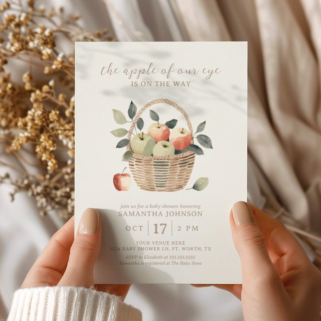 The Apple of Our Eye Autumn Baby Shower Invitation (Creator Uploaded)