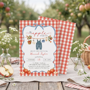 The Apple of our Eye Autumn Fall Boy Baby Shower Invitation
