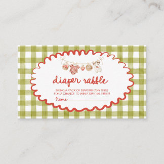 The Apple Of Our Eye Baby Shower Diaper Raffle Enclosure Card