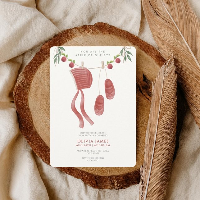 The apple of our eye baby shower invitation (Creator Uploaded)