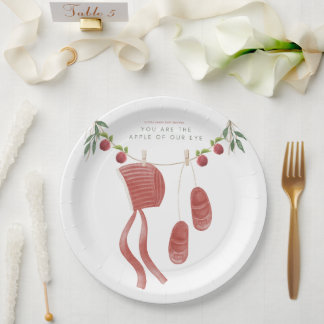 The apple of our eye baby shower paper plate