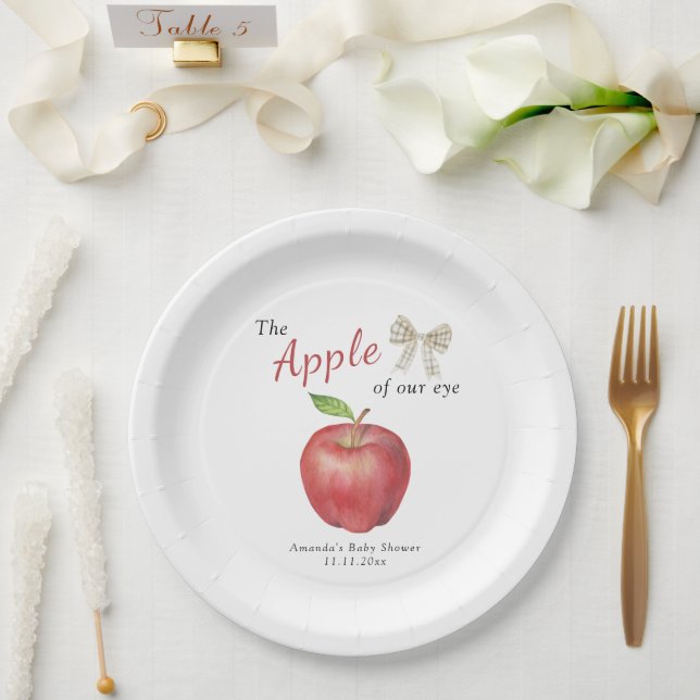 The Apple of our eye Baby shower  Paper Plate (Wedding)
