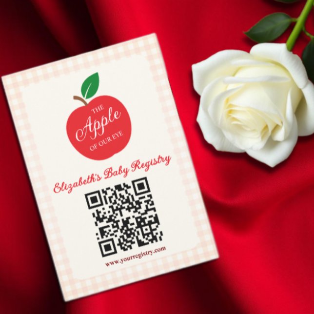 The Apple Of Our Eye Baby Shower Registry Enclosure Card (Creator Uploaded)