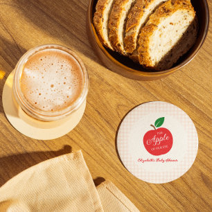 The Apple Of Our Eye Baby Shower Round Paper Coaster