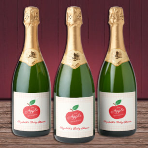 The Apple Of Our Eye Baby Shower Sparkling Wine Label