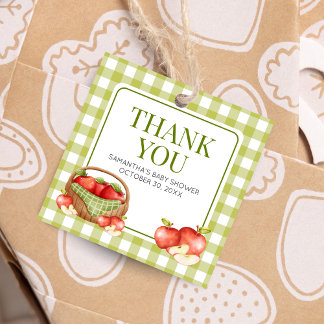 The Apple of Our Eye Baby Shower Square Favour Tags