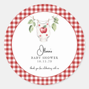 The Apple of our Eye Baby Shower Thank You  Classic Round Sticker