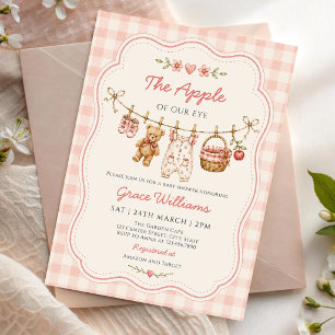 The Apple of Our Eye Clothesline Baby Shower Invitation
