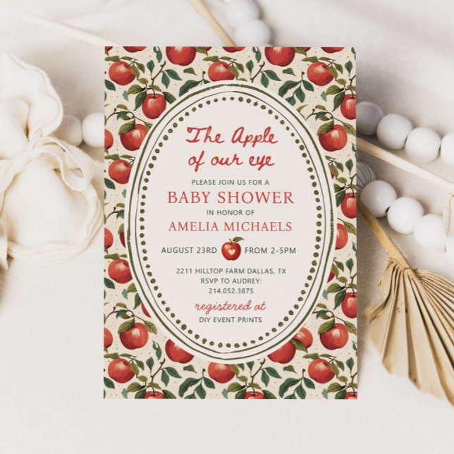 The Apple of our eye Fall Baby Shower Invitation (Creator Uploaded)