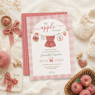 The Apple Of Our Eye Fall dusty rose Baby Shower Invitation