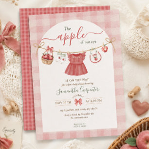 The Apple Of Our Eye Fall dusty rose Baby Shower Invitation