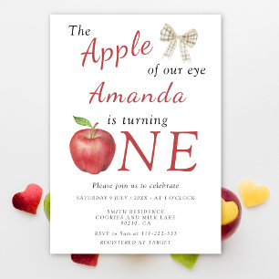The apple of our eye First Birthday Invitation