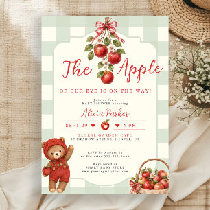 The apple of our eye gender neutral baby shower invitation