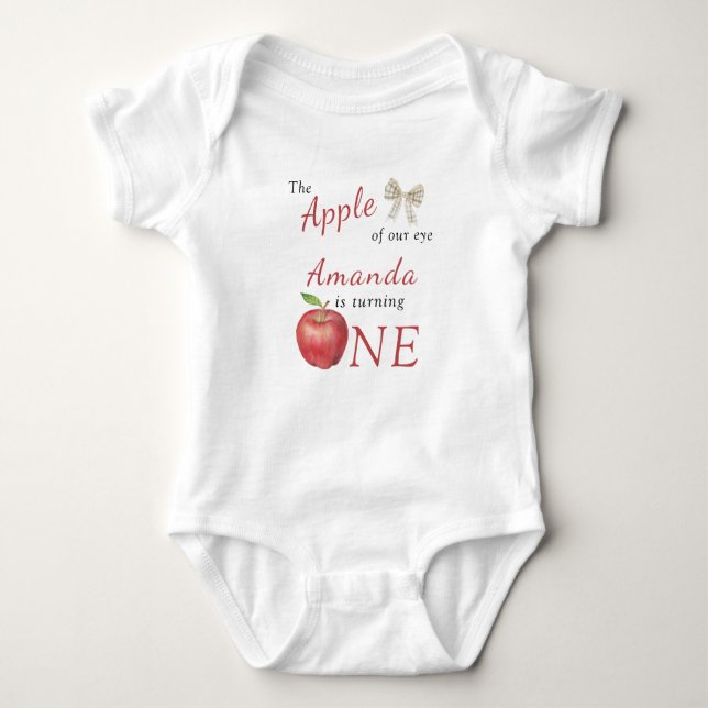 The Apple of our eye Kids Birthday Party  Baby Bodysuit (Front)