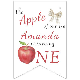The Apple of our eye Kids Birthday Party Bunting