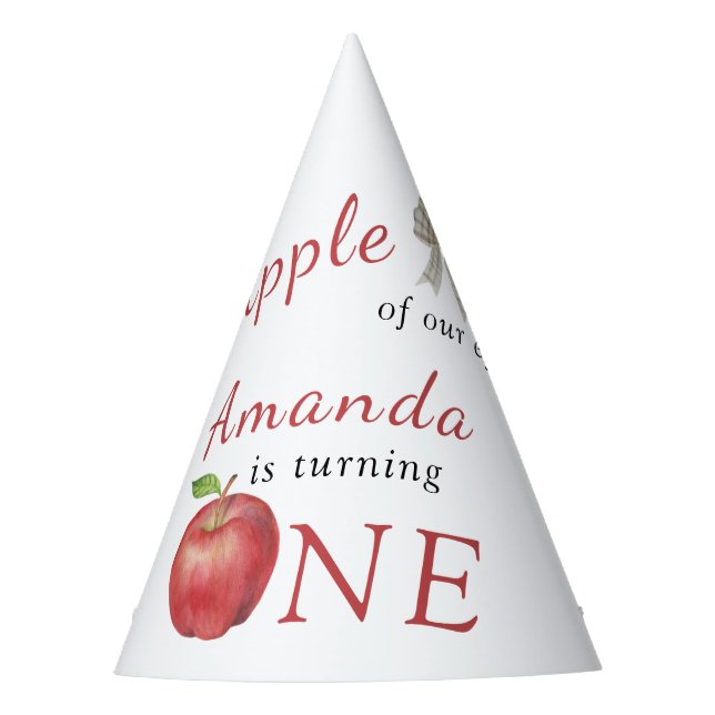 The Apple of our eye Kids Birthday Party  Hat (Front)