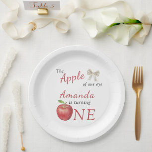 The Apple of our eye Kids Birthday Party  Paper Plate